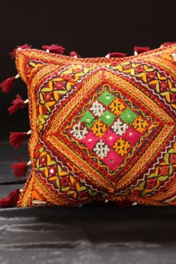 Kutchi Mirror Work Cushion Cover (16 x 16)