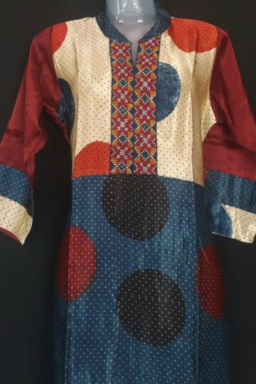 Mashru Jat Work Silk Kurti