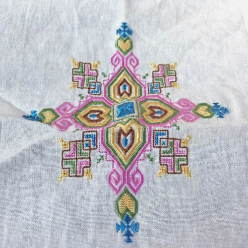 Soof Embroidery Motif On A Handkerchief Bhujodi Kutch