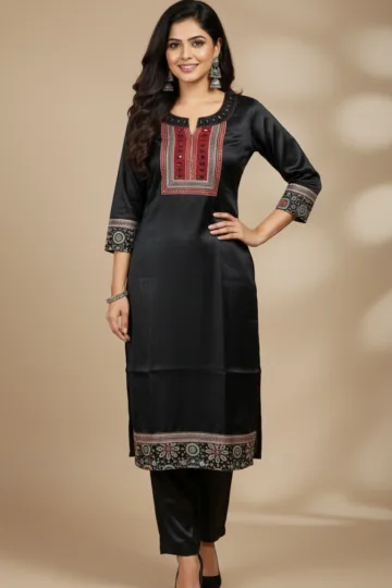 Mashru Ajrakh Designer Kurti