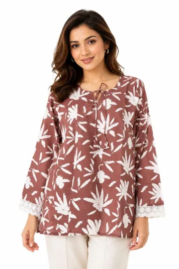 Casual Bell Sleeve Short Top Kurti