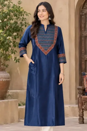 Modal Silk Ajrakh Kurti